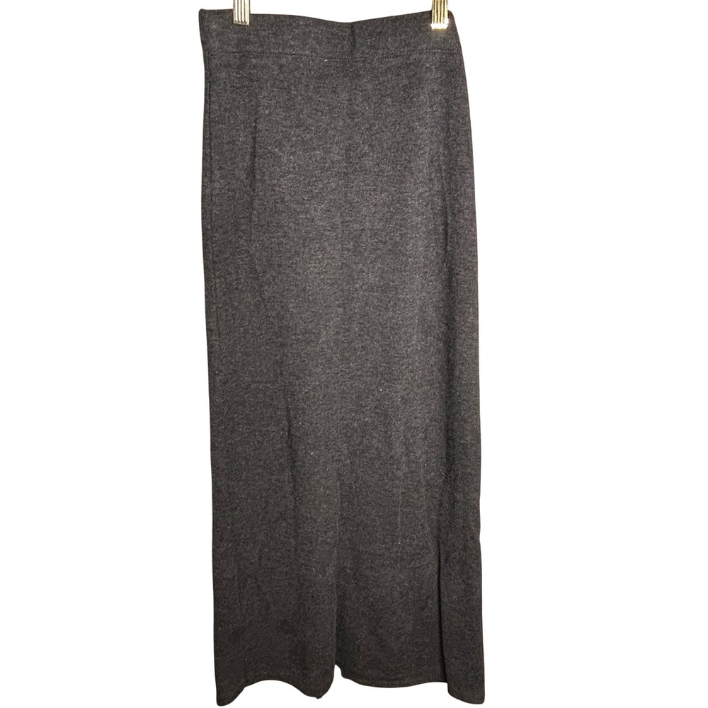 Universal Thread Womens Small Charcoal Gray Knit Maxi Skirt Back Vent Elastic S